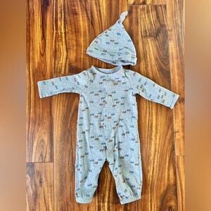 Gray Bear Print Kids One Piece